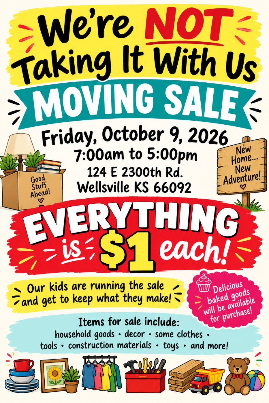$1 Moving Sale in Wellsville photo 1